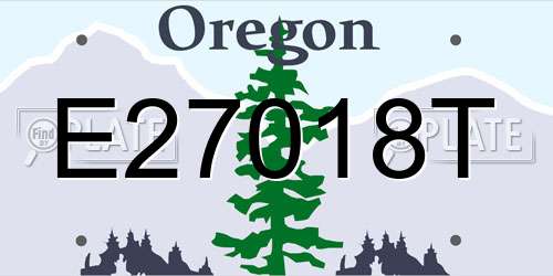 E27018T Oregon License Plate