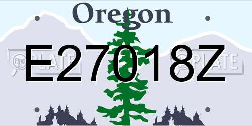 E27018Z Oregon License Plate