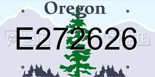 E272626 Oregon License Plate