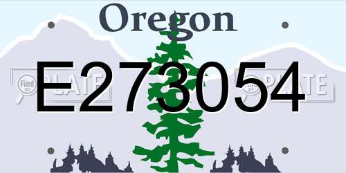 E273054 Oregon License Plate