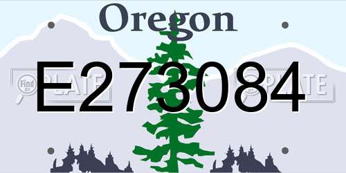 E273084 Oregon License Plate