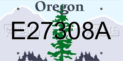 E27308A Oregon License Plate