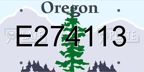 E274113 Oregon License Plate