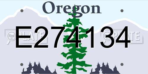 E274134 Oregon License Plate