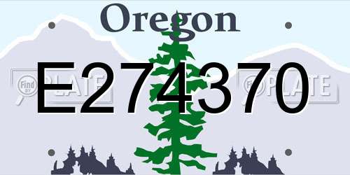 E274370 Oregon License Plate
