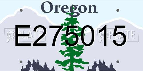 E275015 Oregon License Plate