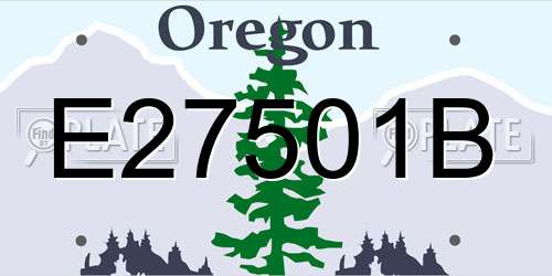 E27501B Oregon License Plate