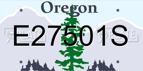 E27501S Oregon License Plate