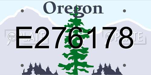 E276178 Oregon License Plate