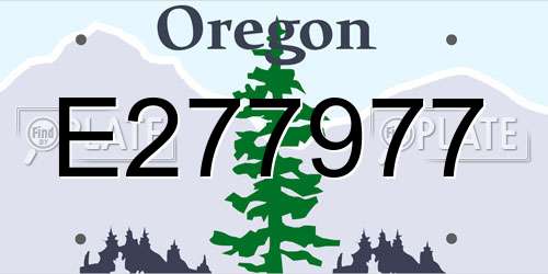 E277977 Oregon License Plate