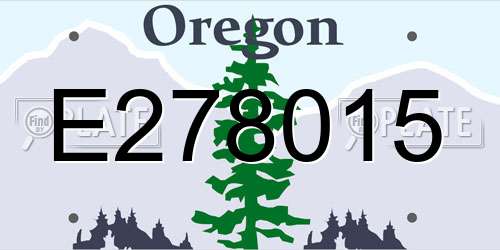 E278015 Oregon License Plate