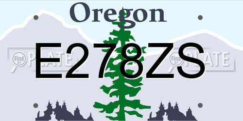 E278ZS Oregon License Plate