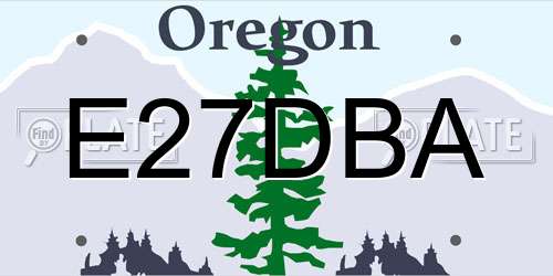 E27DBA Oregon License Plate