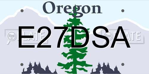 E27DSA Oregon License Plate