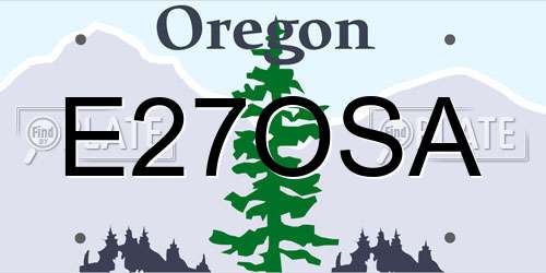 E27OSA Oregon License Plate