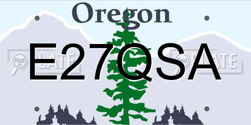 E27QSA Oregon License Plate