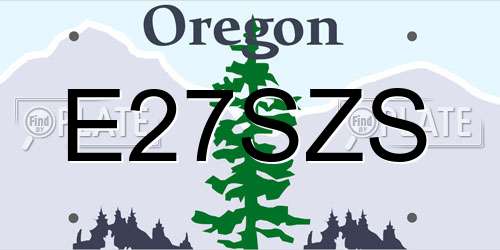 E27SZS Oregon License Plate