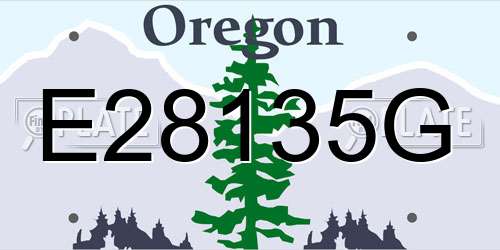 E28135G Oregon License Plate