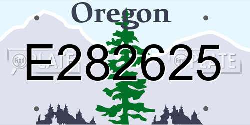 E282625 Oregon License Plate