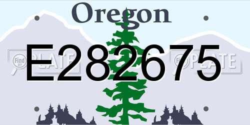 E282675 Oregon License Plate