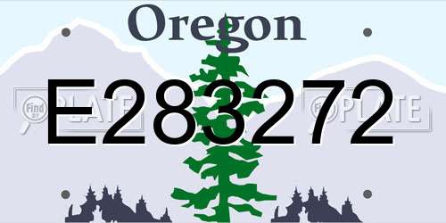 E283272 Oregon License Plate