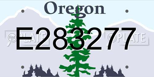 E283277 Oregon License Plate