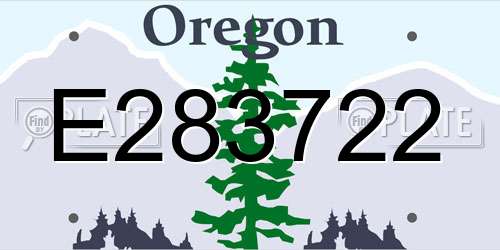 E283722 Oregon License Plate