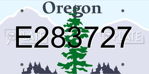 E283727 Oregon License Plate