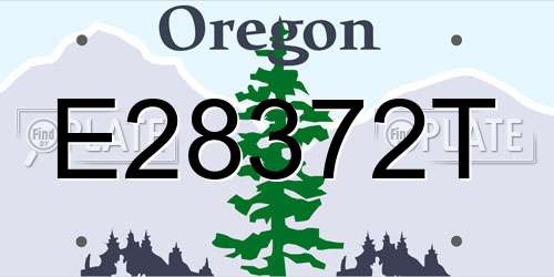 E28372T Oregon License Plate