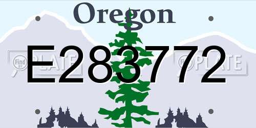 E283772 Oregon License Plate