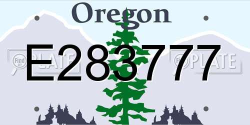 E283777 Oregon License Plate