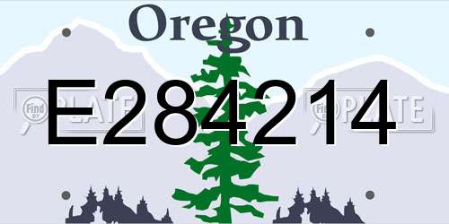 E284214 Oregon License Plate