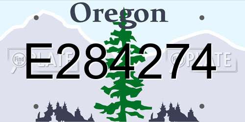 E284274 Oregon License Plate