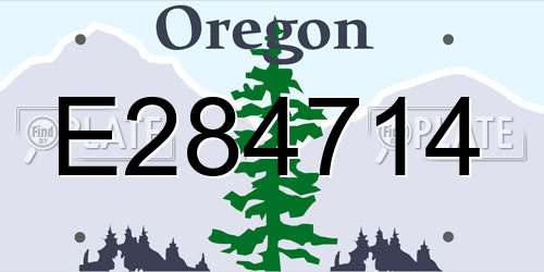 E284714 Oregon License Plate
