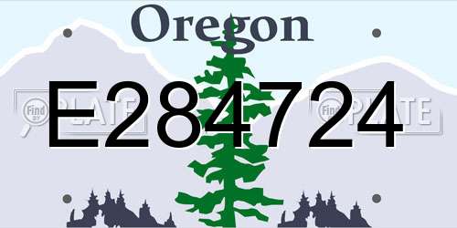 E284724 Oregon License Plate