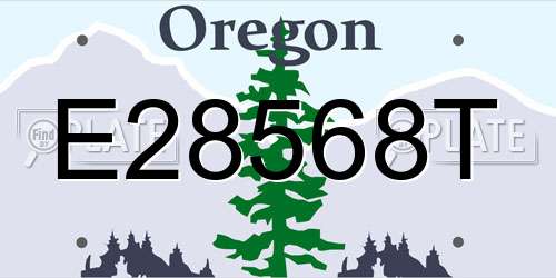 E28568T Oregon License Plate