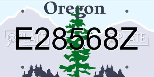 E28568Z Oregon License Plate