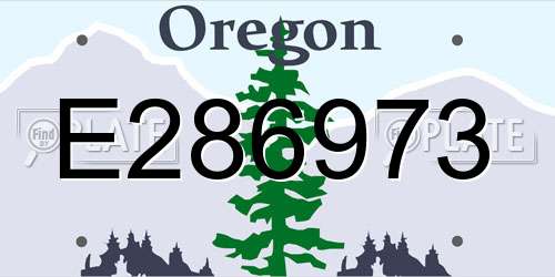 E286973 Oregon License Plate