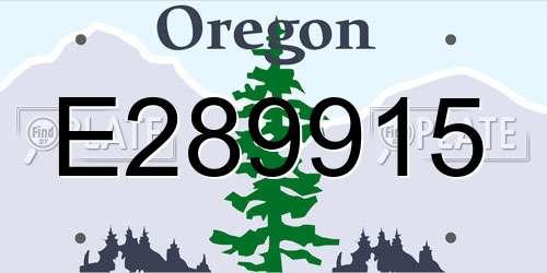 E289915 Oregon License Plate