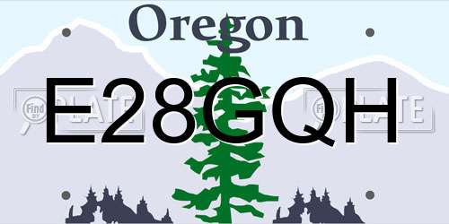 E28GQH Oregon License Plate