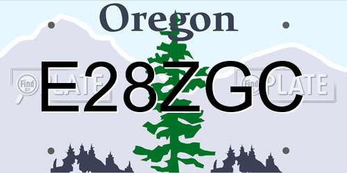 E28ZGC Oregon License Plate