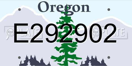 E292902 Oregon License Plate