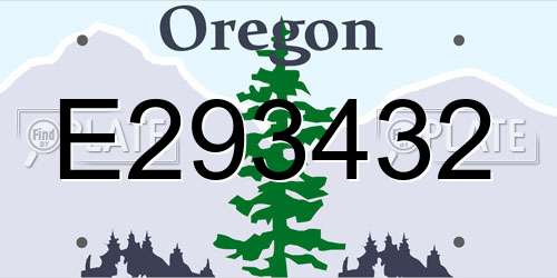 E293432 Oregon License Plate