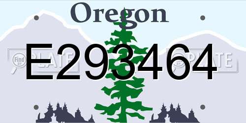 E293464 Oregon License Plate