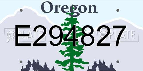E294827 Oregon License Plate