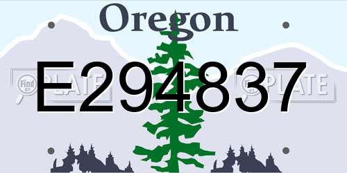 E294837 Oregon License Plate