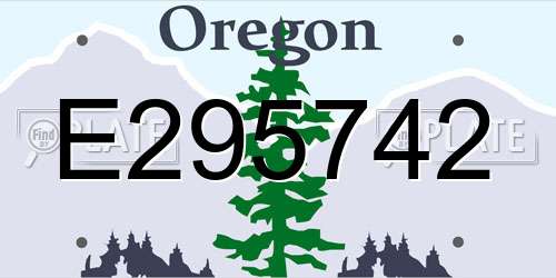 E295742 Oregon License Plate