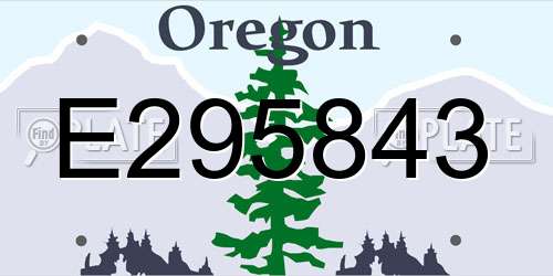 E295843 Oregon License Plate
