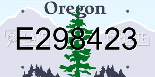 E298423 Oregon License Plate