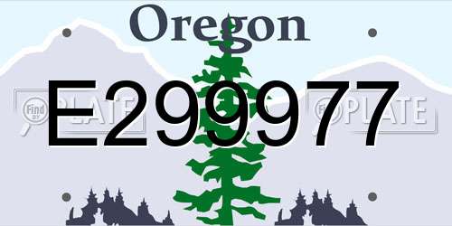 E299977 Oregon License Plate